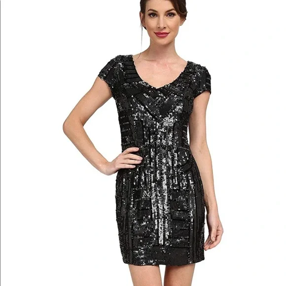 Adrianna Papell short black cocktail dress size 10
